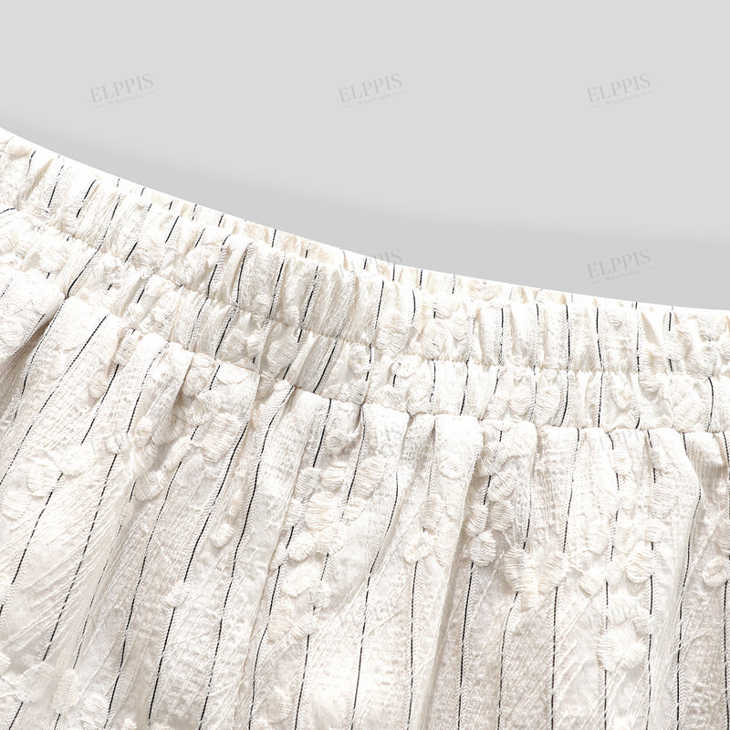 WZUA1160P Cotton Embroidery Stripe Shorts