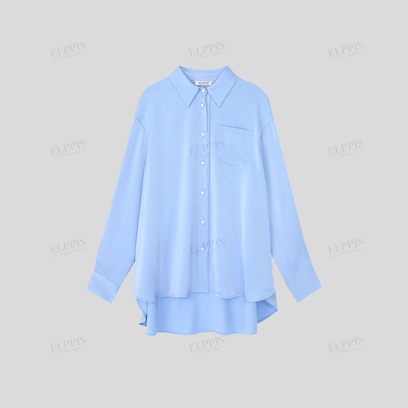 WZUA1105 Pearl Button Long Shirt