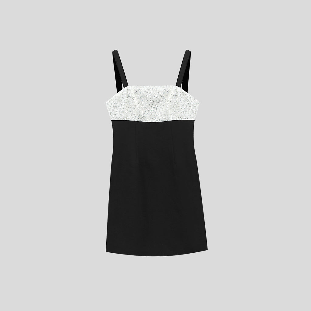WZBA1120-Sequin Contrast Mini Dress