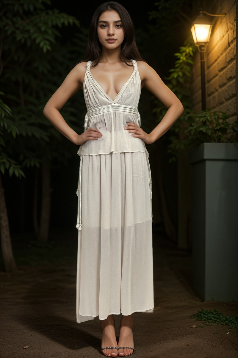 WZUA1070-Boho Sheer Two-Piece Maxi Skirt Set