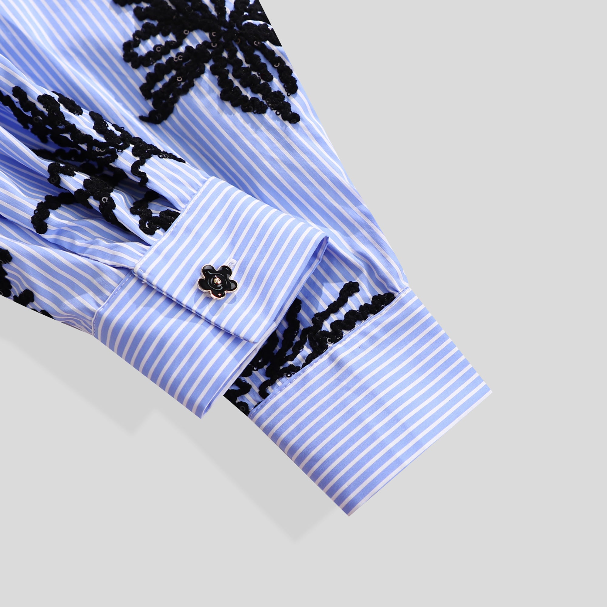 TA1103-Oversized Striped Long Shirt
