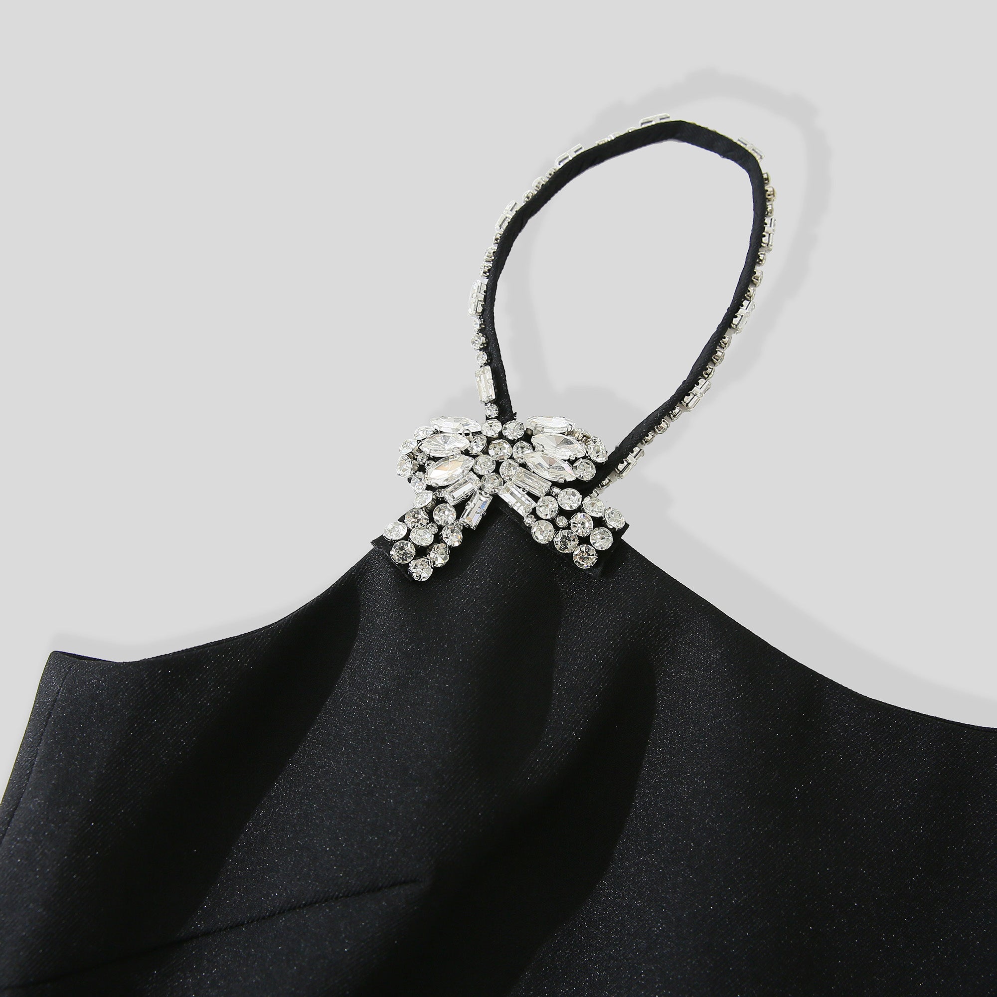 WZBA1121-Rhinestones Strap Mini Dress