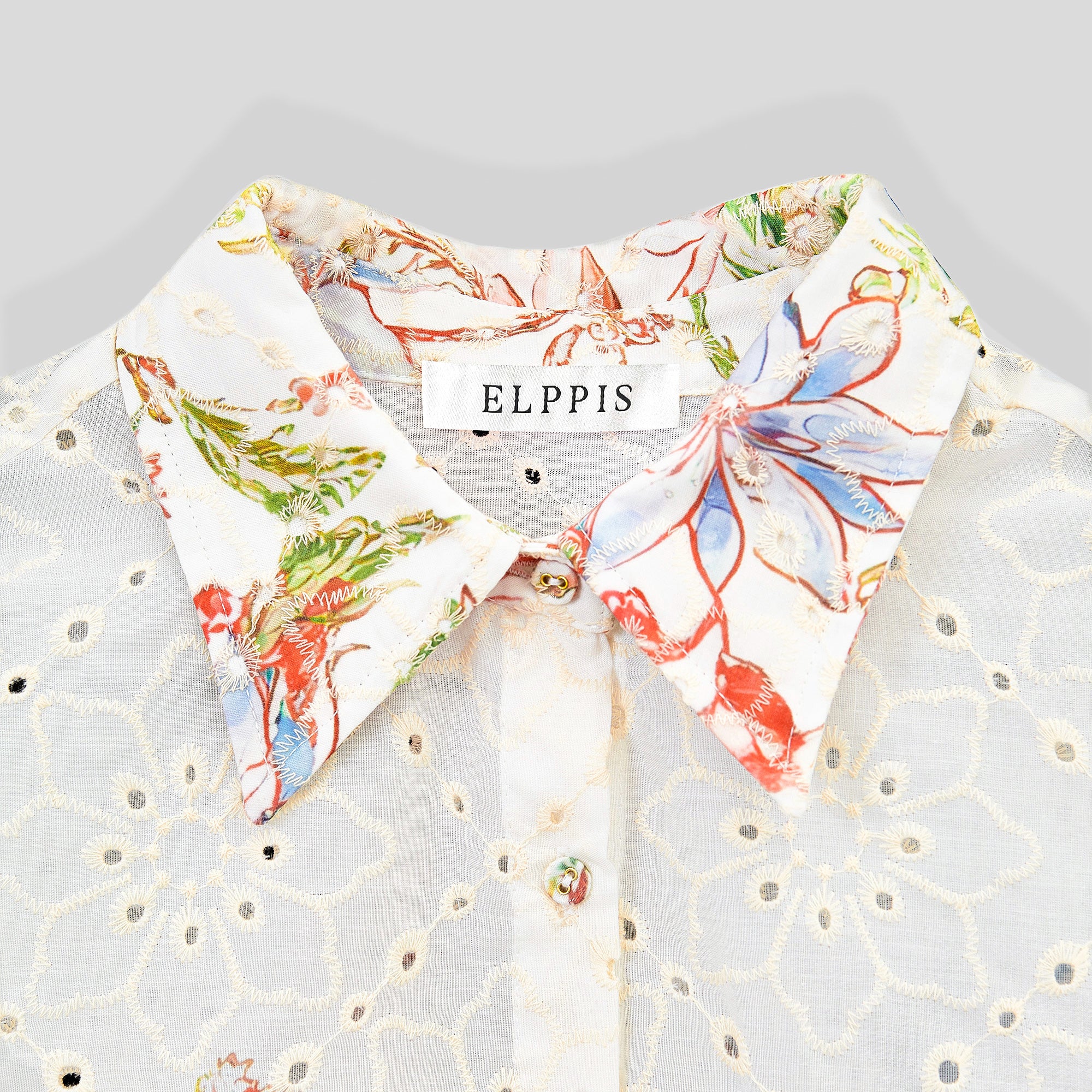 UA1020-Floral Eyelet Two-Piece Shorts Set