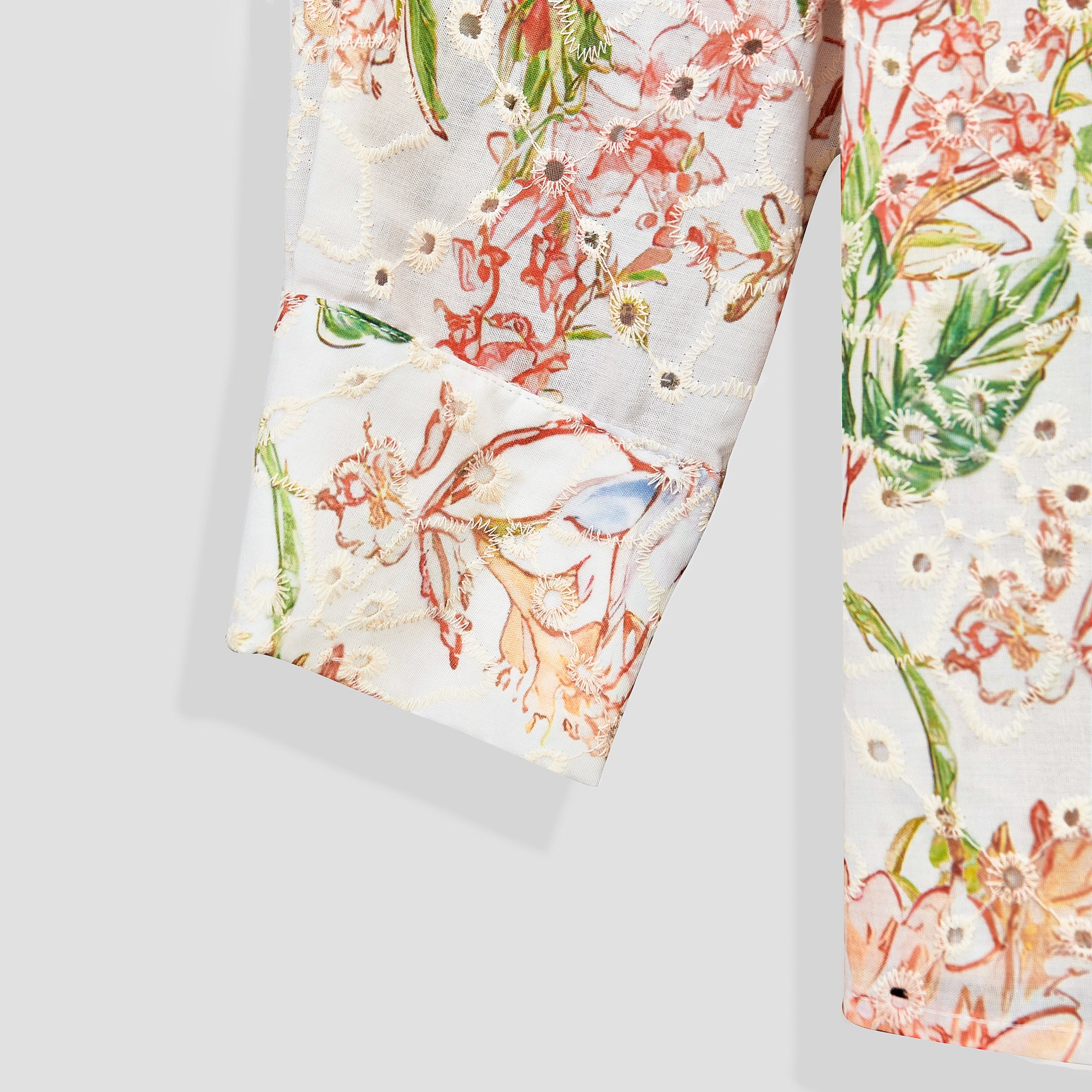 UA1020-Floral Eyelet Two-Piece Shorts Set