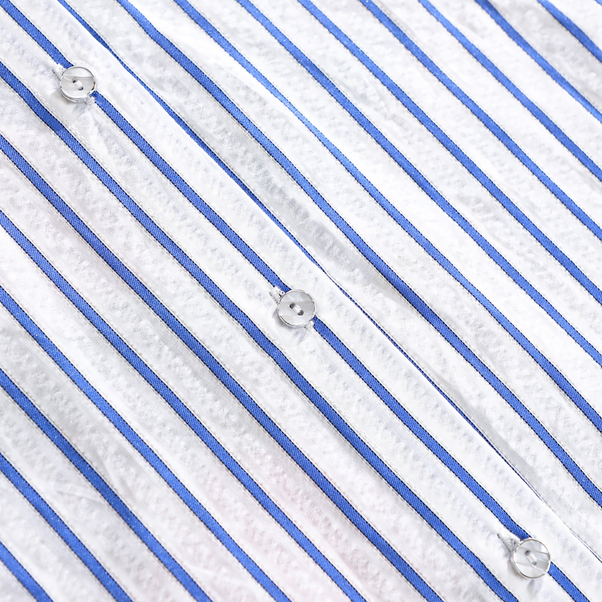 TA1101-Oversized Striped Button-Up Shirt
