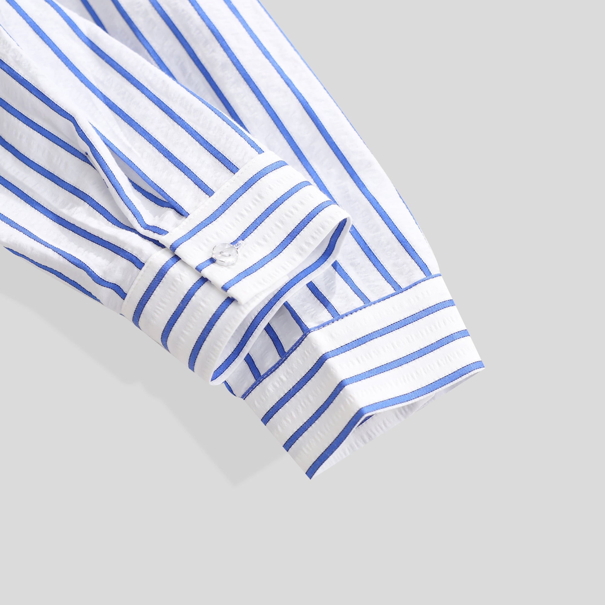 WZTA1101-Oversized Striped Button-Up Shirt