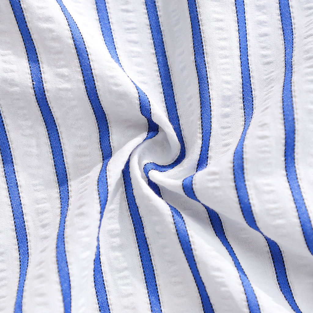 WZTA1101-Oversized Striped Button-Up Shirt