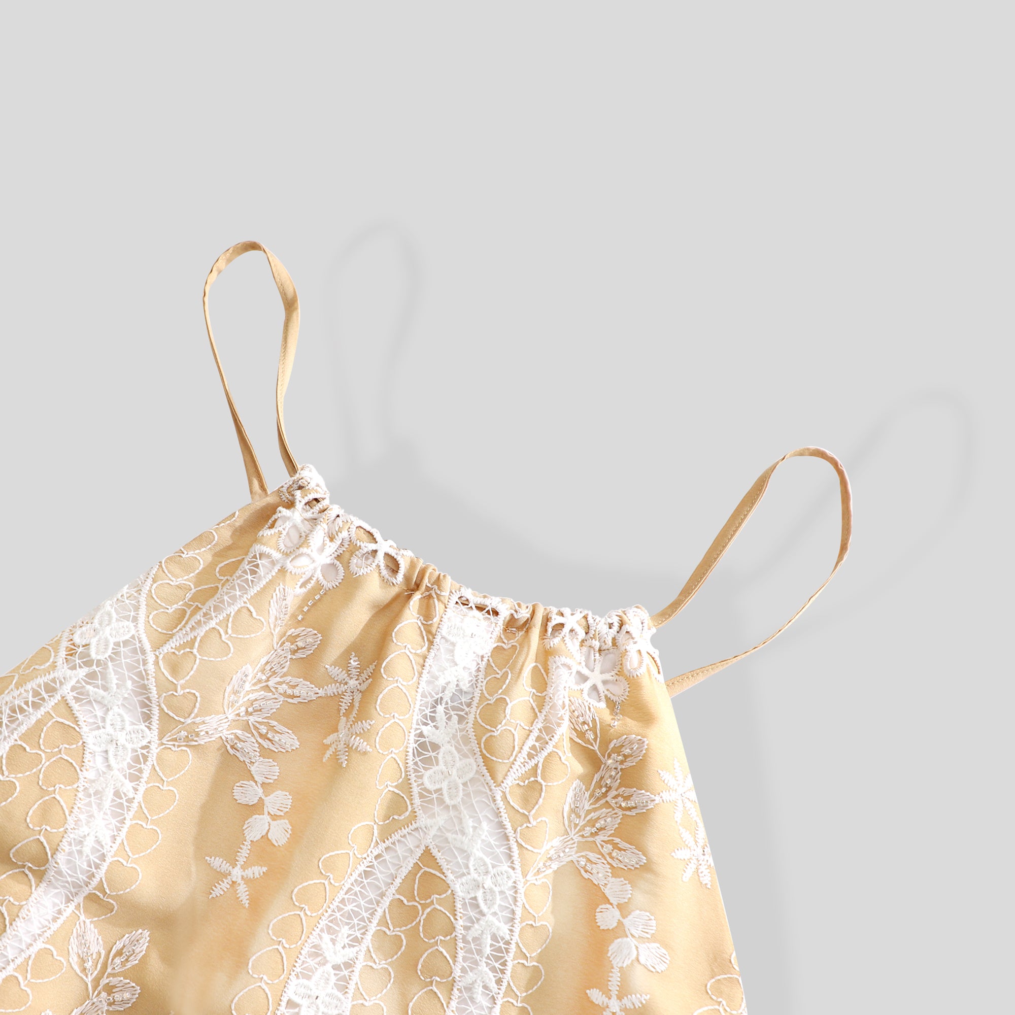 BA1030-Embroidered Halter Tiered Dress