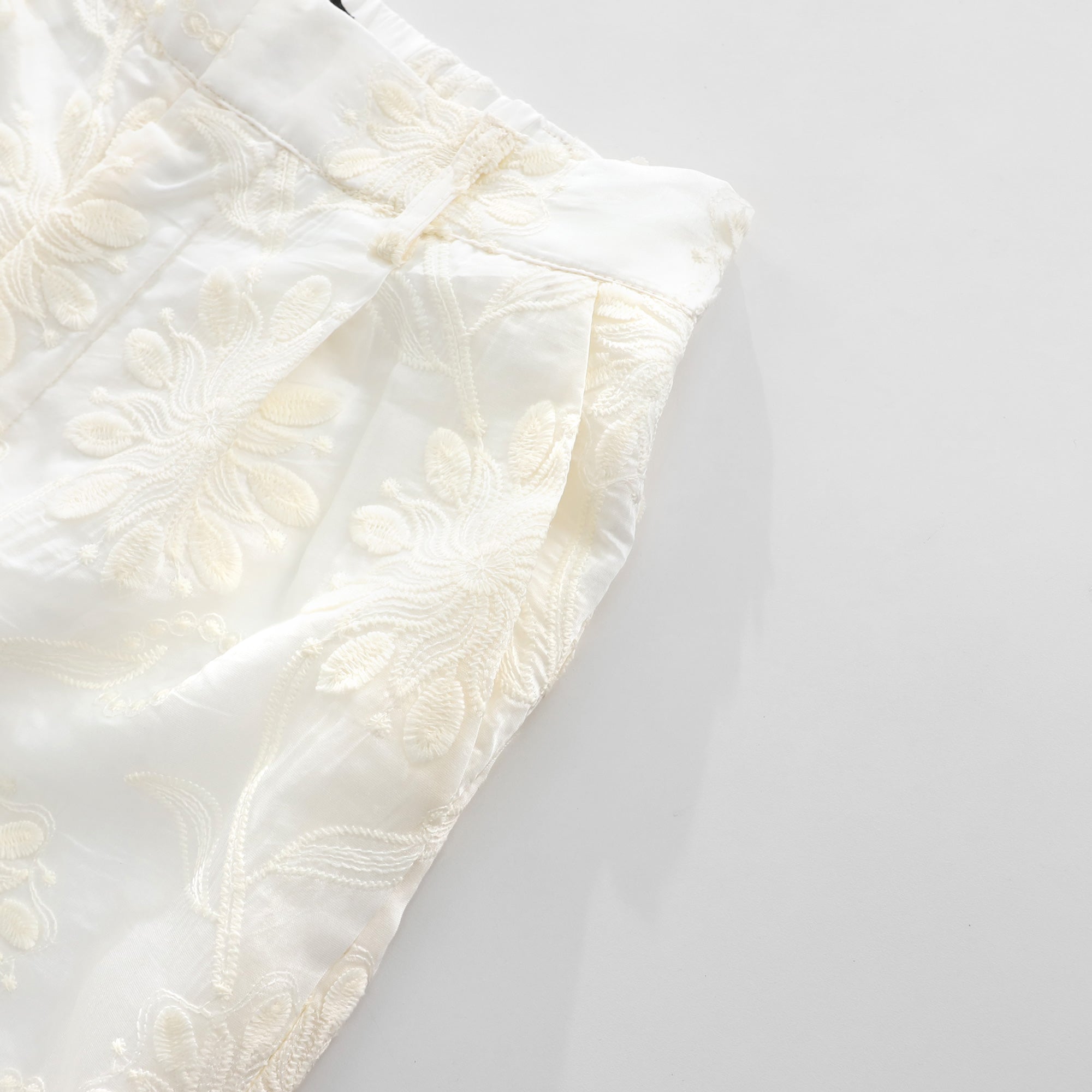 UA1036-Sheer Embroidered Lace Pants Set