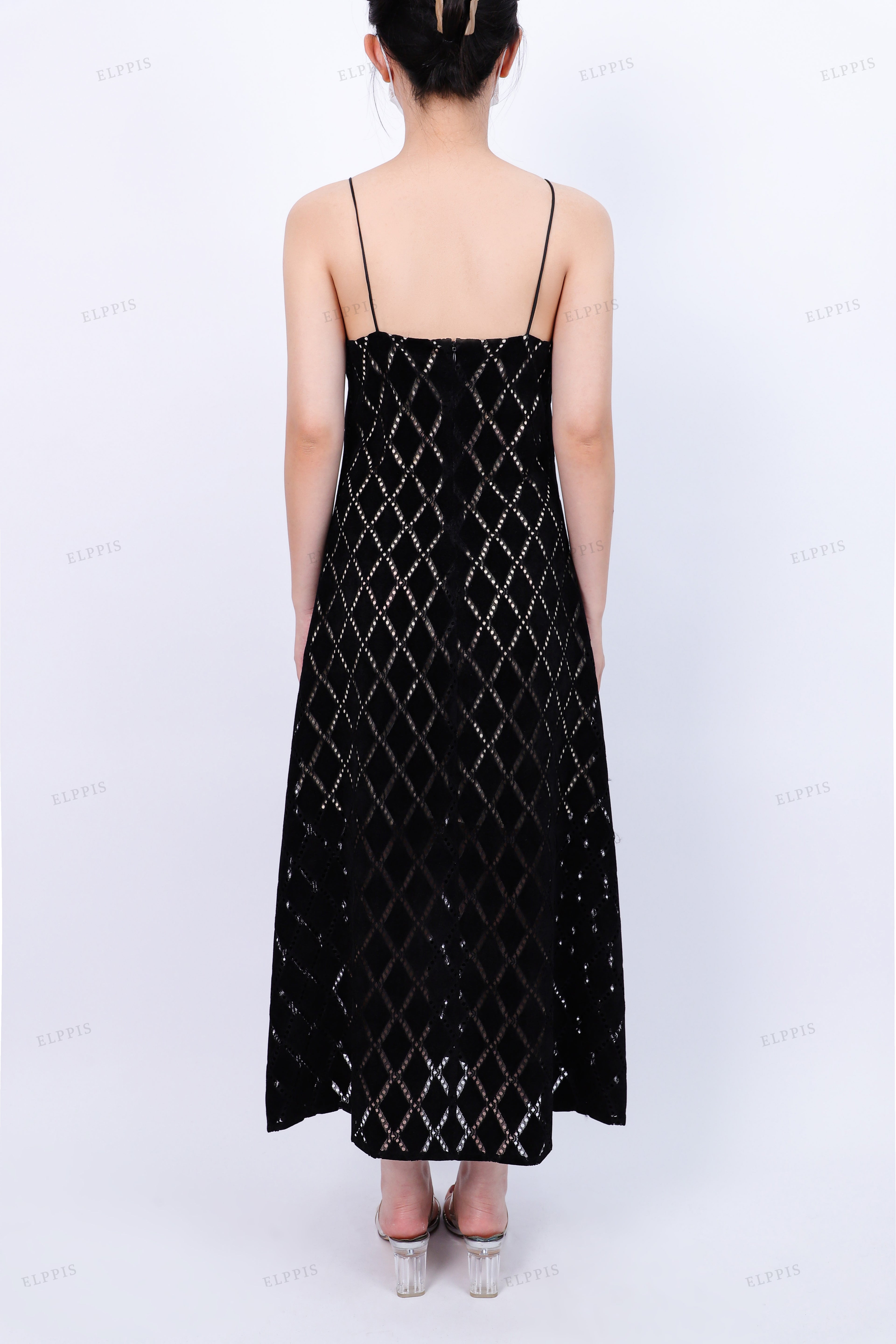 WFW019B Sheer Slip Long Dress