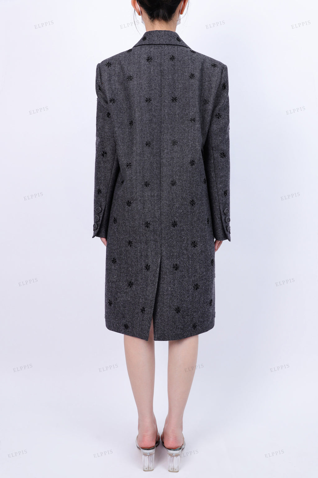 WFW049C Tweed Long Coat