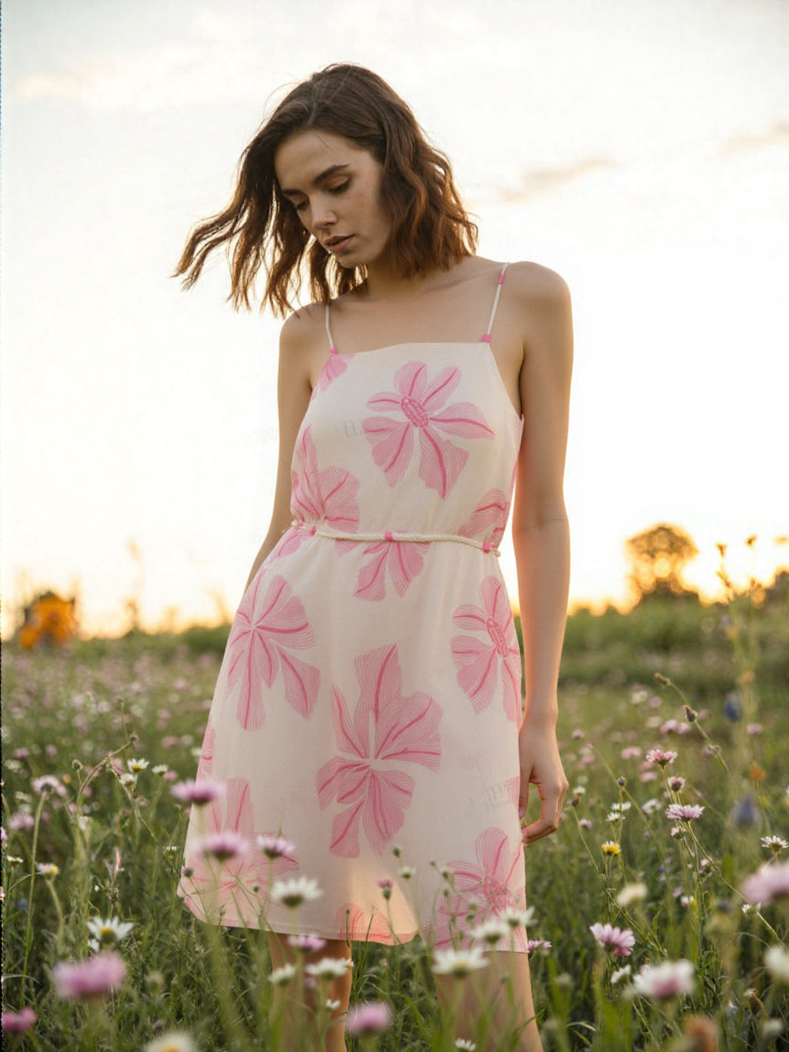 WZBA1436 Floral Embroidered Mini Dress