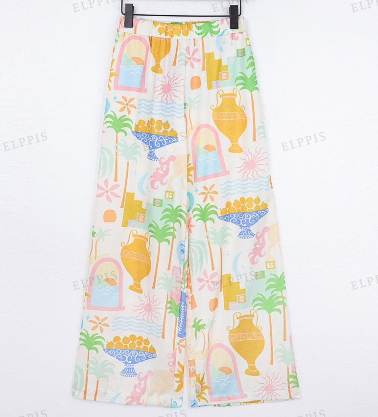 WZPA1323 Tropical Prints Long Pants