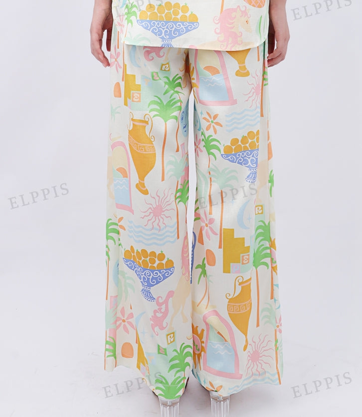 WZPA1323 Tropical Prints Long Pants