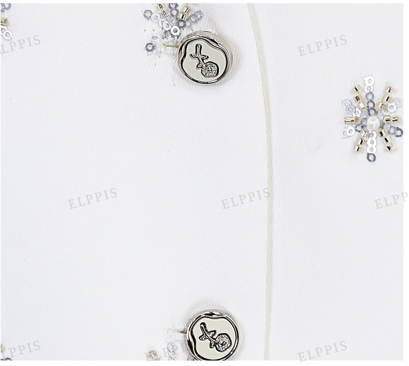 WZTA1253 3D Beaded Waistcoat Top