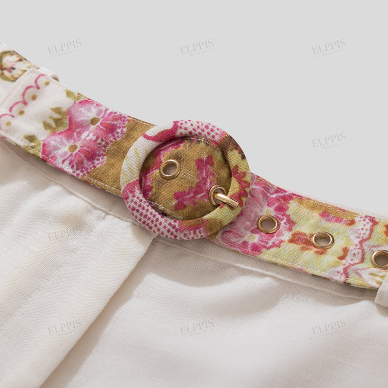 WZUA1279 Floral Shirt and Shorts Set