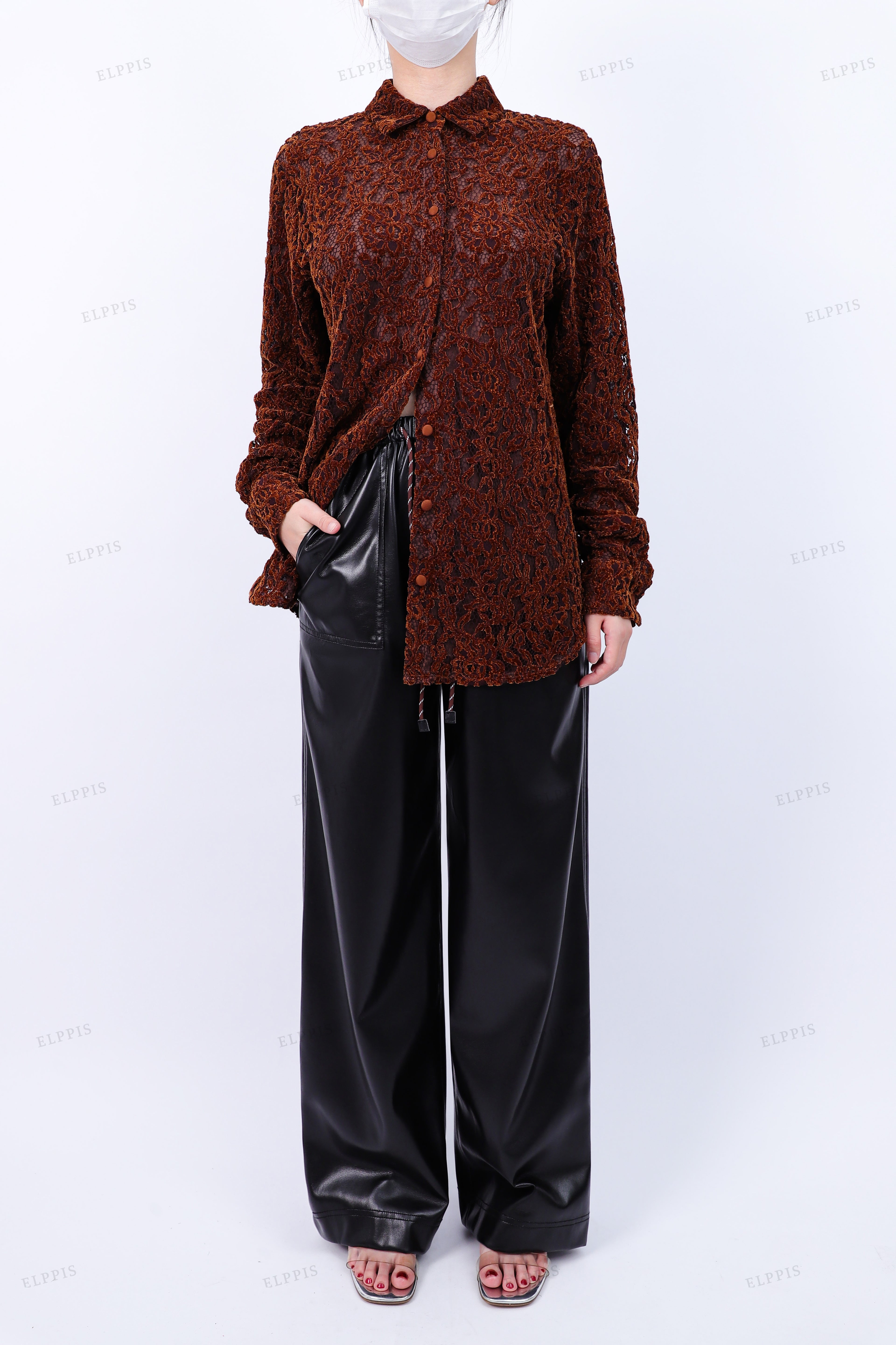 WFWT018 Lace Embroidery Shirt