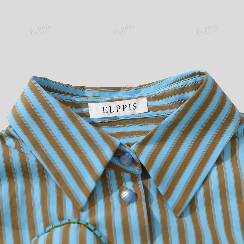 WZTA1226 Viscose Blend Stripe Shirt