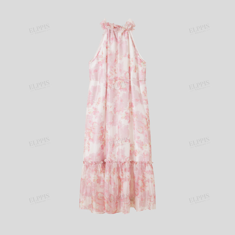WZBA1196 Chiffon Floral Sleeveless Dress