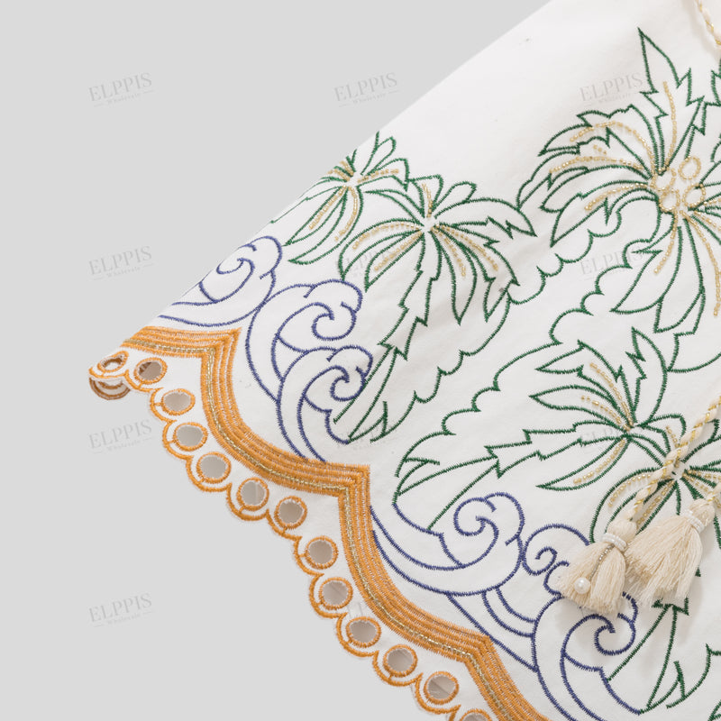 WZQA1157 Tropical Embroidery Short Skirt