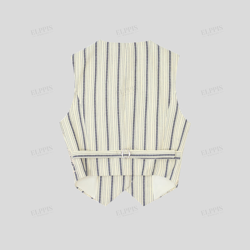 WZUA1113 Striped Vest and Pants Suit Set