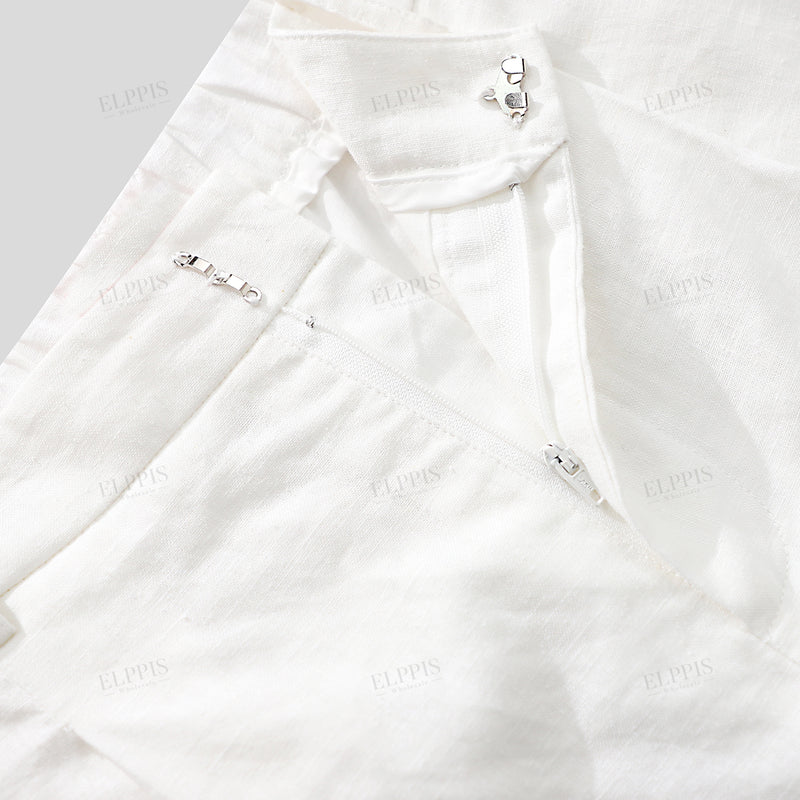 WZUA1170 Linen Blend Casual Long Pants