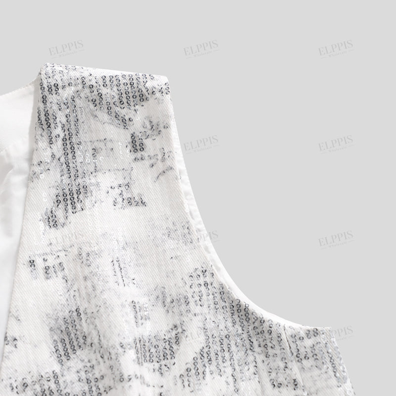 WZTA1390 Sequins Waistcoat Vest Outerwear