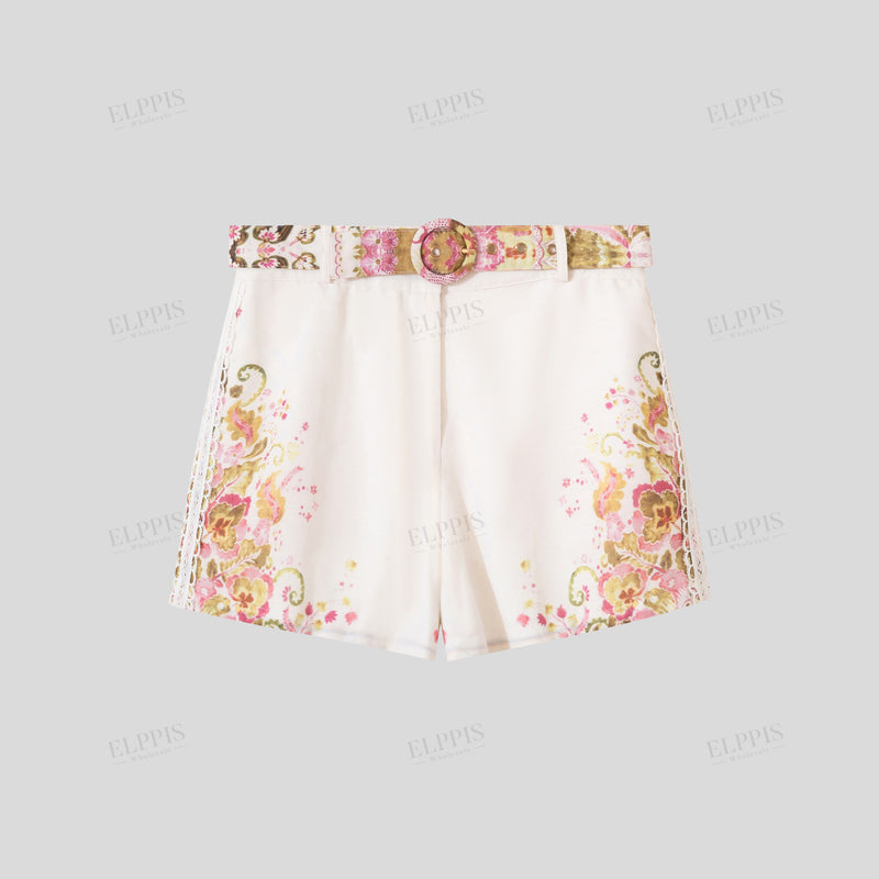 WZUA1279 Floral Shirt and Shorts Set