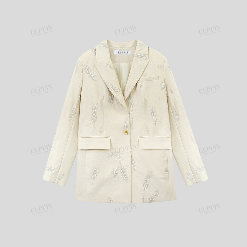 WZTA1225 Cotton-Linen Sequins Blazer Outerwear