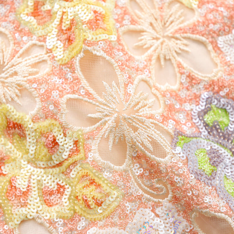 WZUA1451 Floral Lace Top and Skirt Set