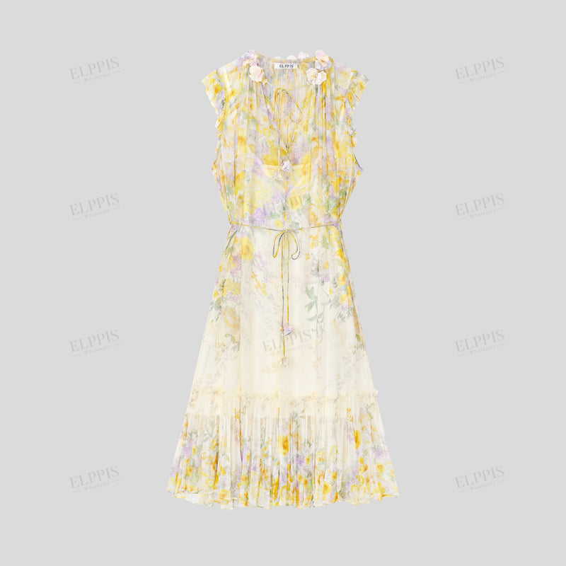 WZBA1077 Chiffon Floral Long Dress