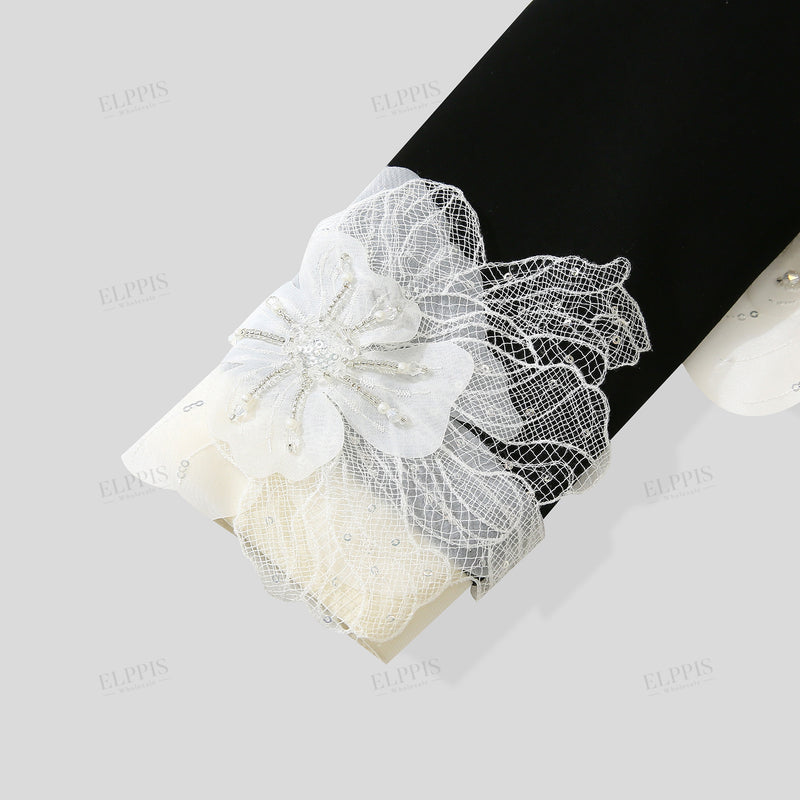 WZUA1352 3D Flowers Crop Blazer and Skirt Set