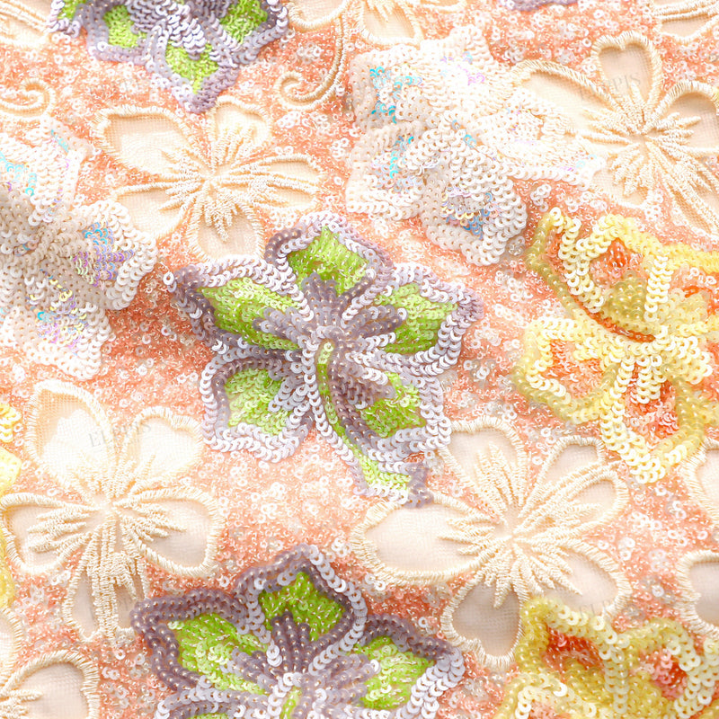 WZUA1451 Floral Lace Top and Skirt Set