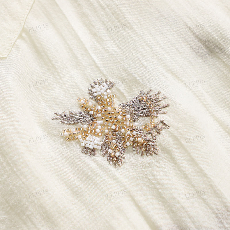 WZUA1242 Embroidered Shirt and Shorts Set