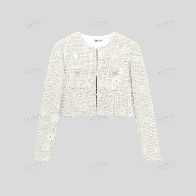 WZUA1446 Quilted Crop Jacket Outerwear
