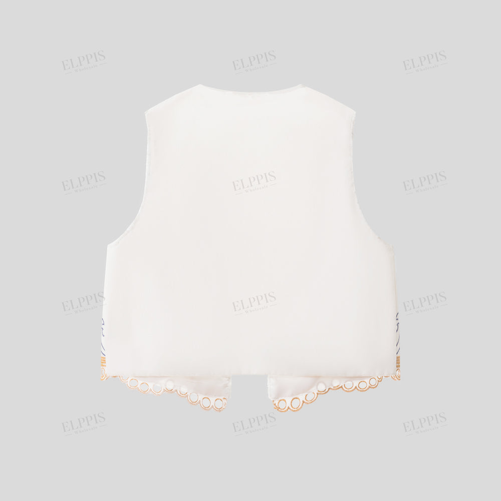 WZTA1154 Palm Tree Embroidered Vest Outerwear
