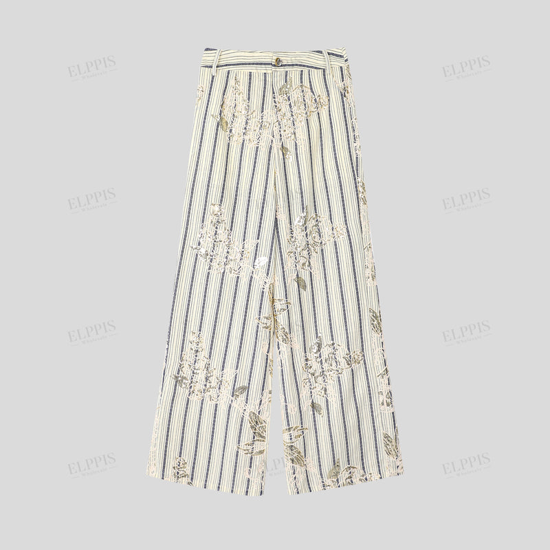 WZUA1113 Striped Vest and Pants Suit Set