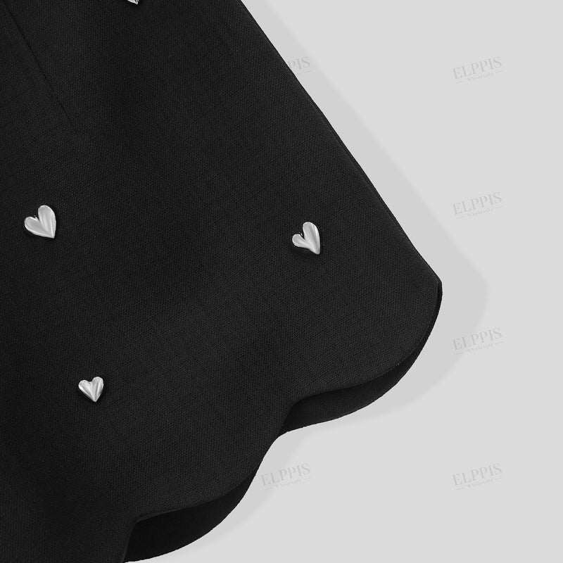 WZPA1457 3D Hearts Dressy Shorts