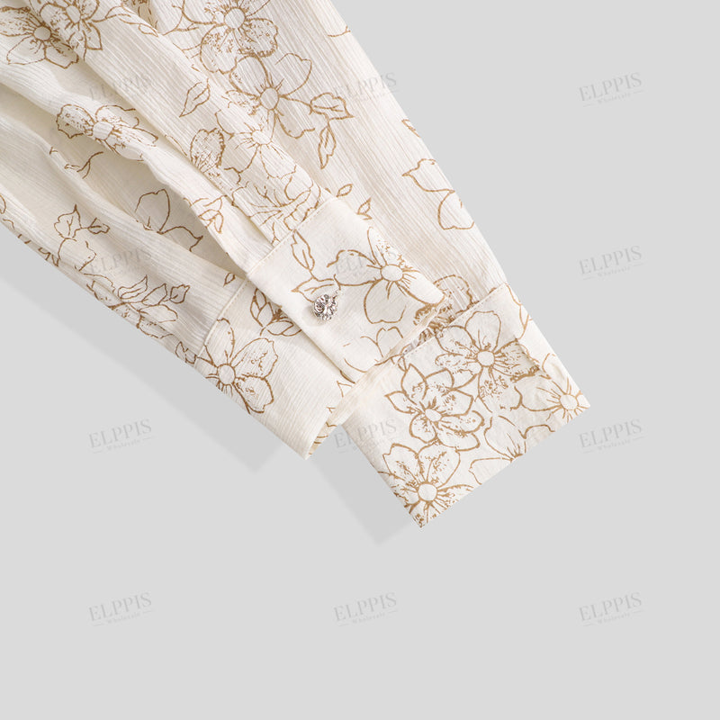 WZUA1107 Floral Shirt and Shorts Set