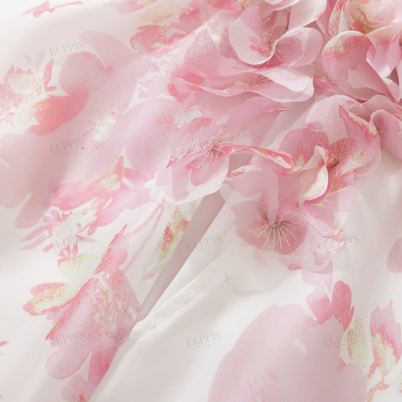 WZBA1196 Chiffon Floral Sleeveless Dress