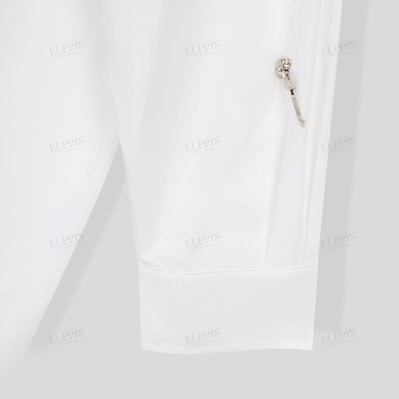 WZTA1097 Metallic Rose Deco Long Shirt