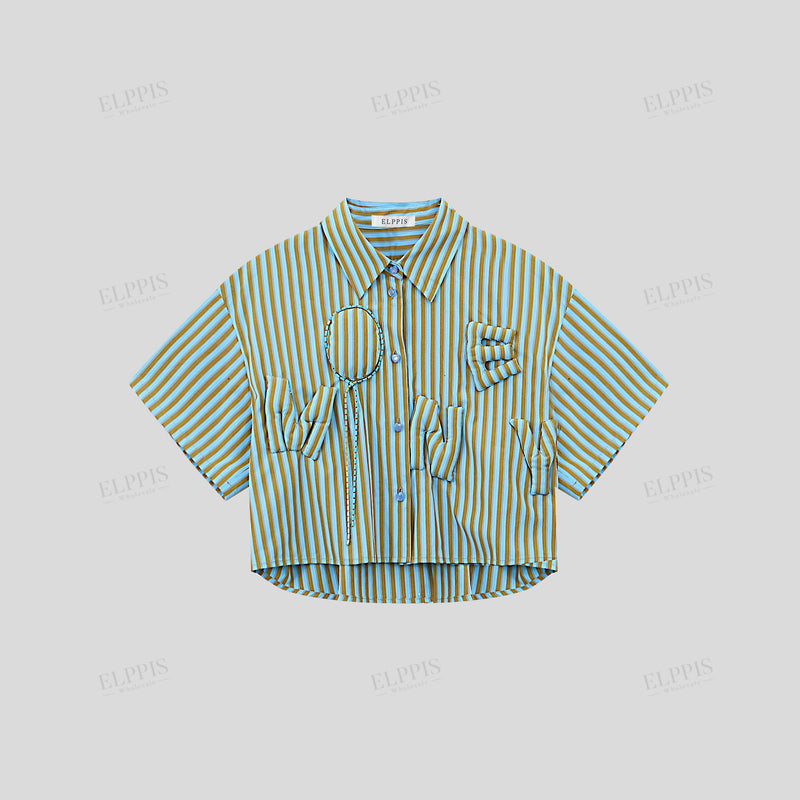 WZTA1226 Viscose Blend Stripe Shirt