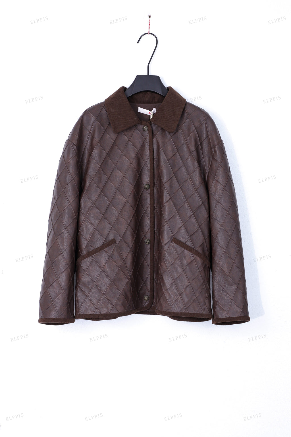 WFWJ041 Vegan Leather Lined Shacket Outerwear