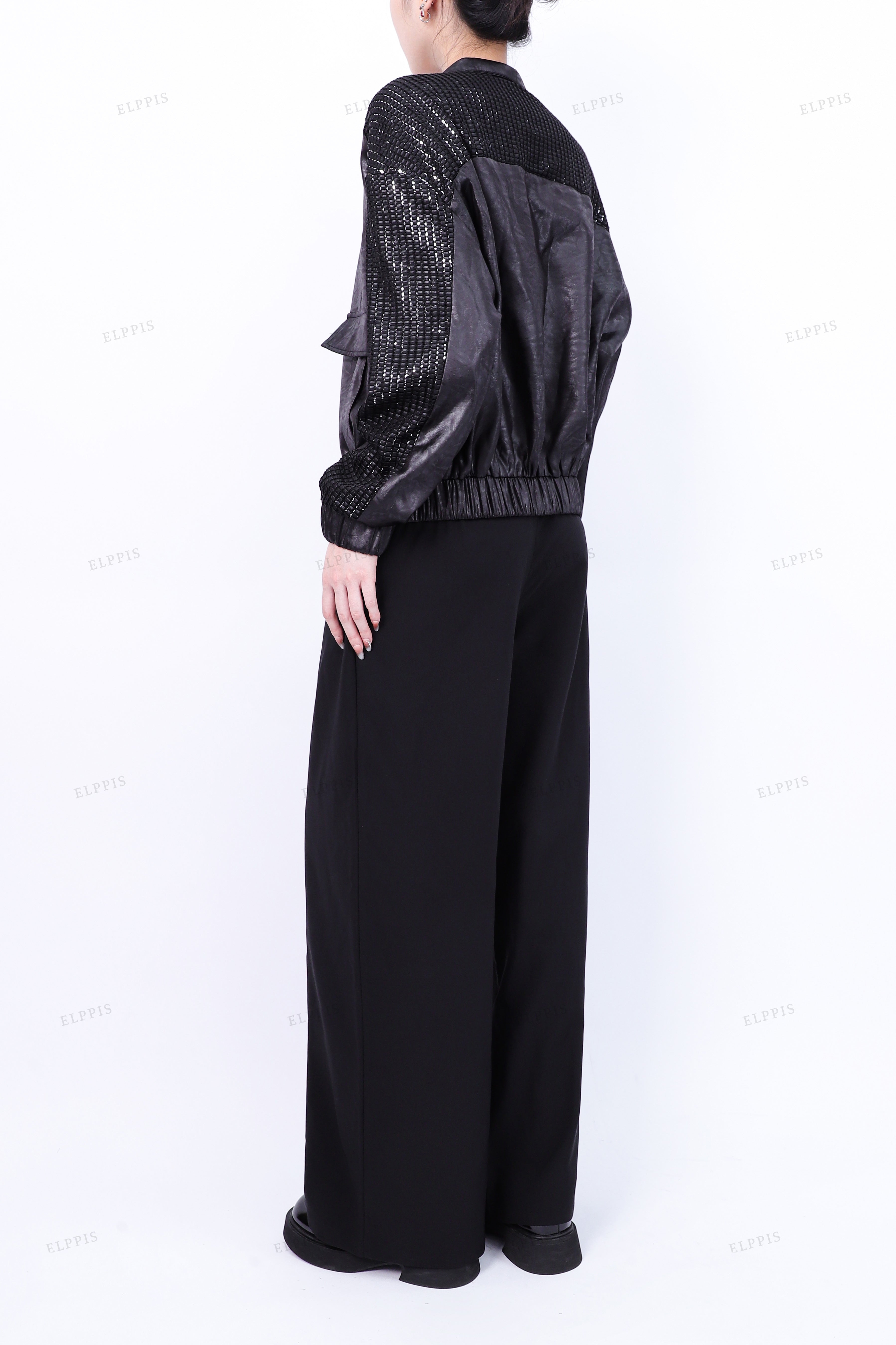 WFWJ118 Rhinestones Bomber Jacket
