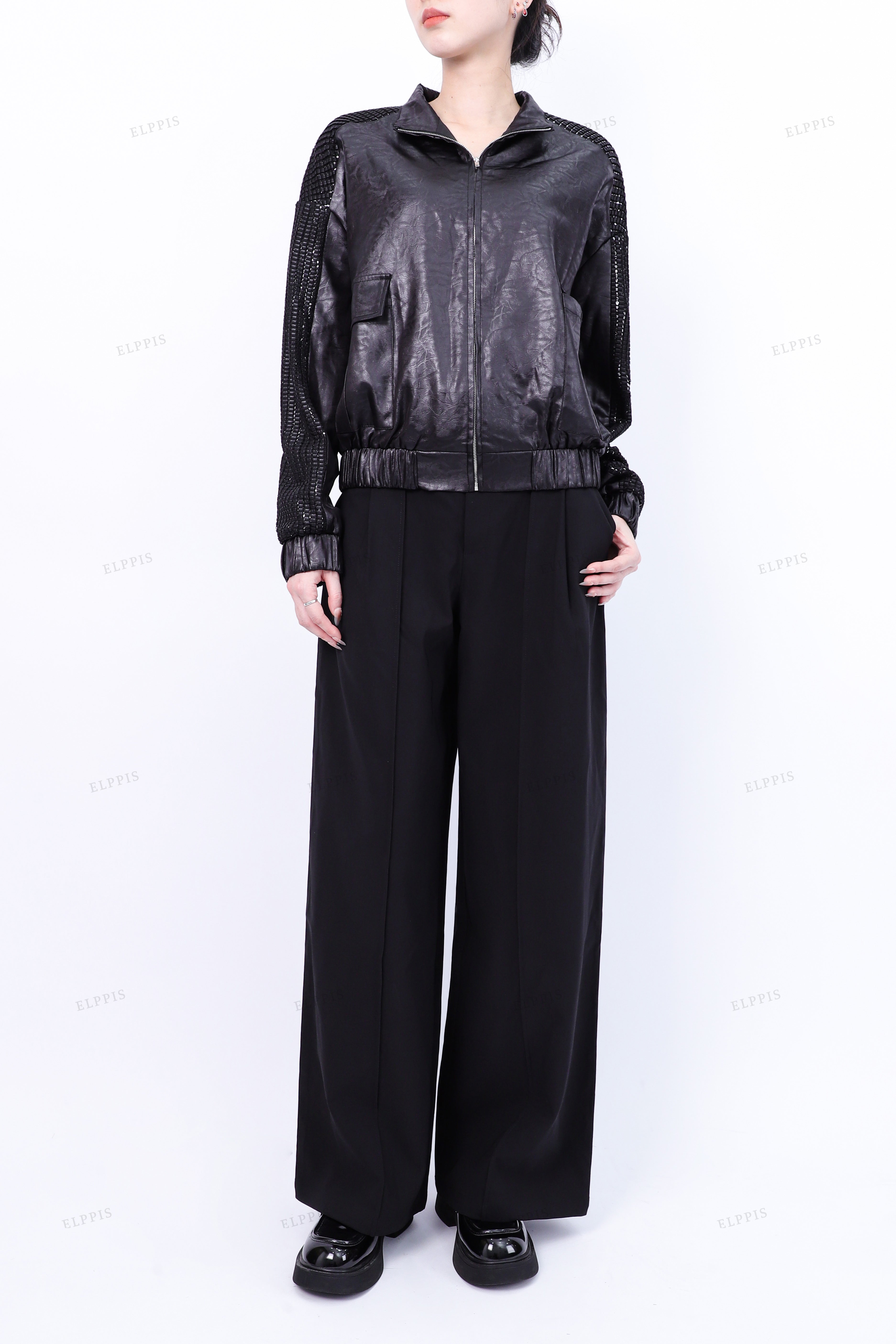 WFWJ118 Rhinestones Bomber Jacket