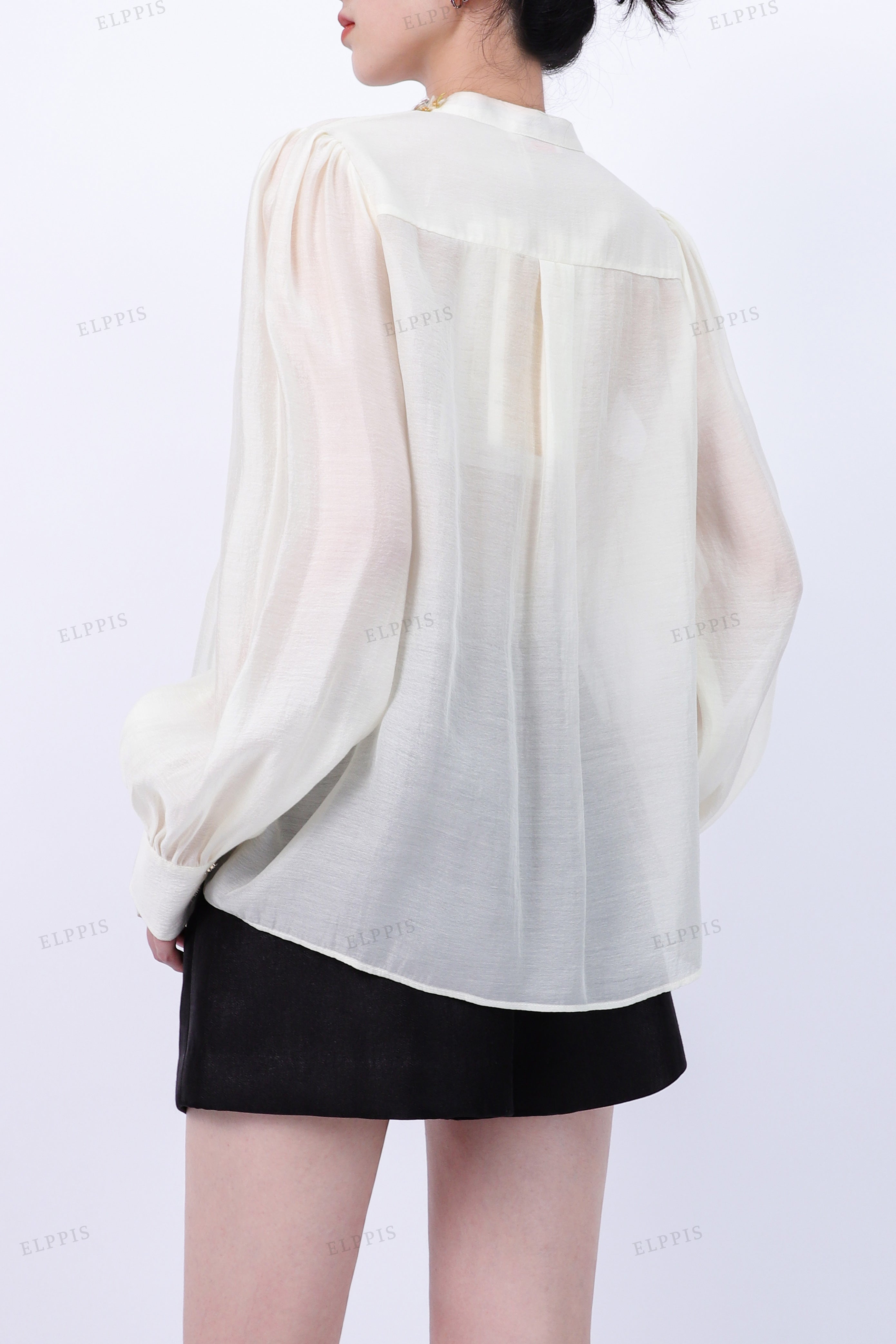 WFWT010 Sequins Collar Blouse Shirt