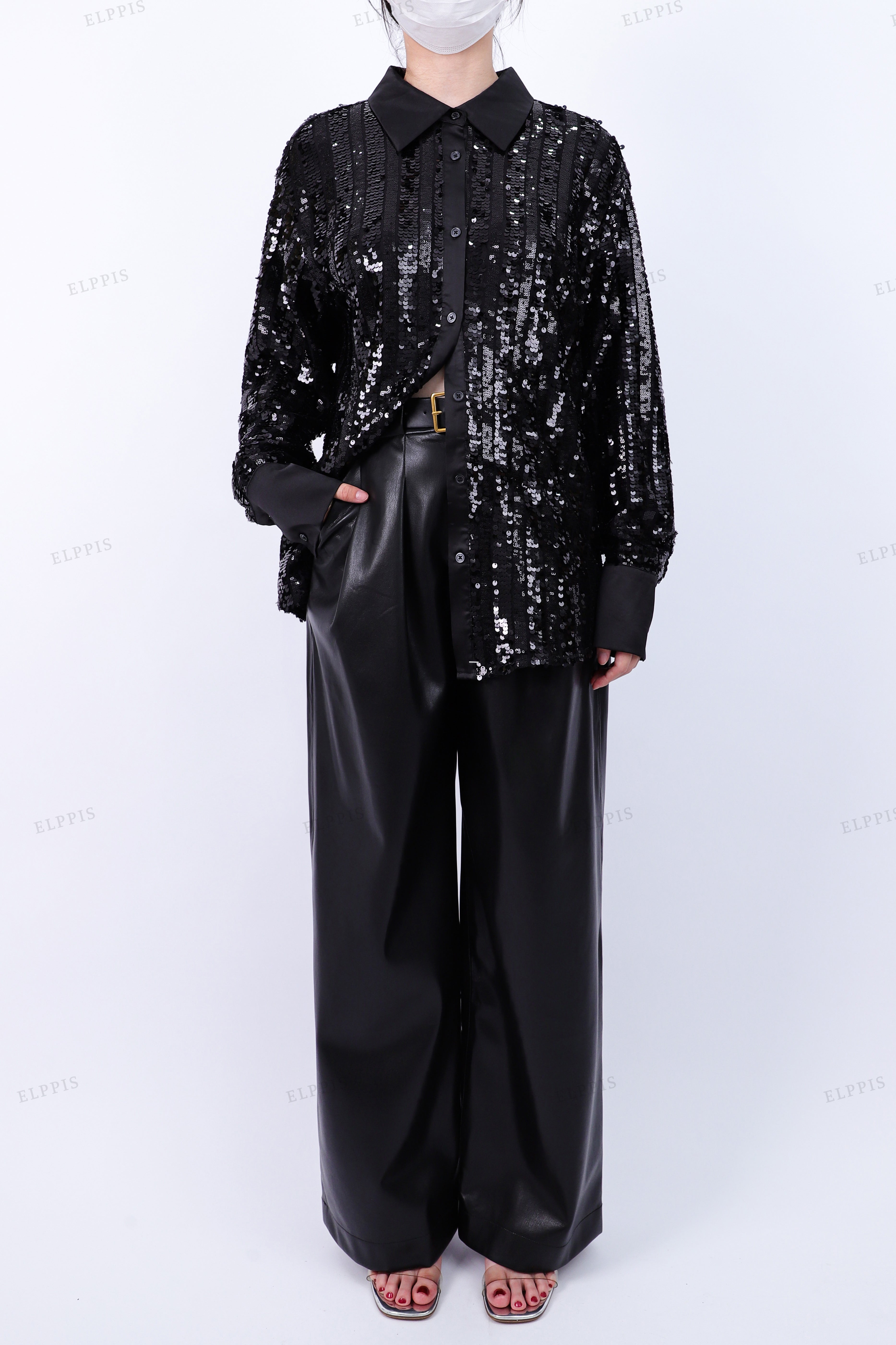 WFWT017 Sequins Long Shirt