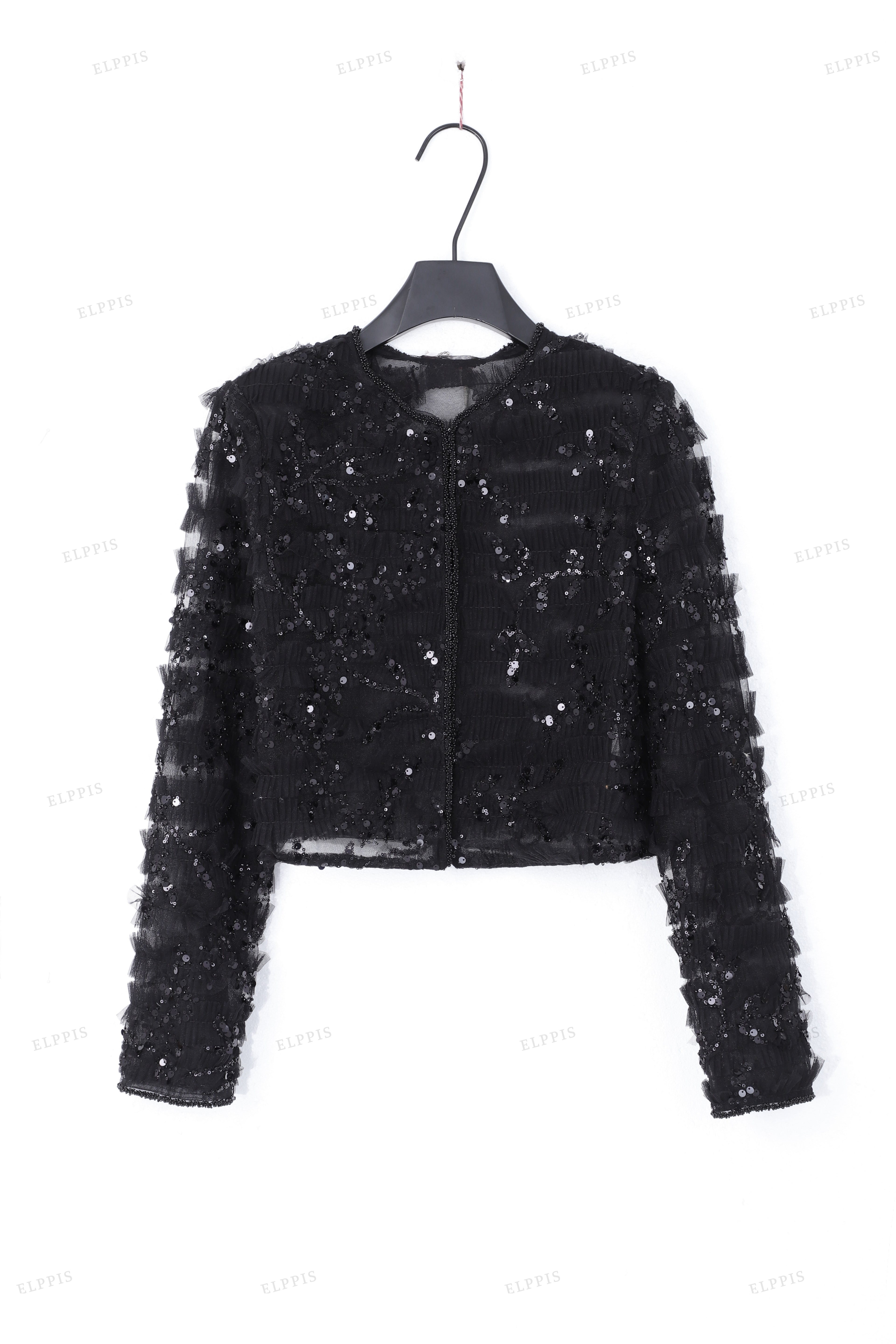 WFWT066 Sequins Crop Jacket