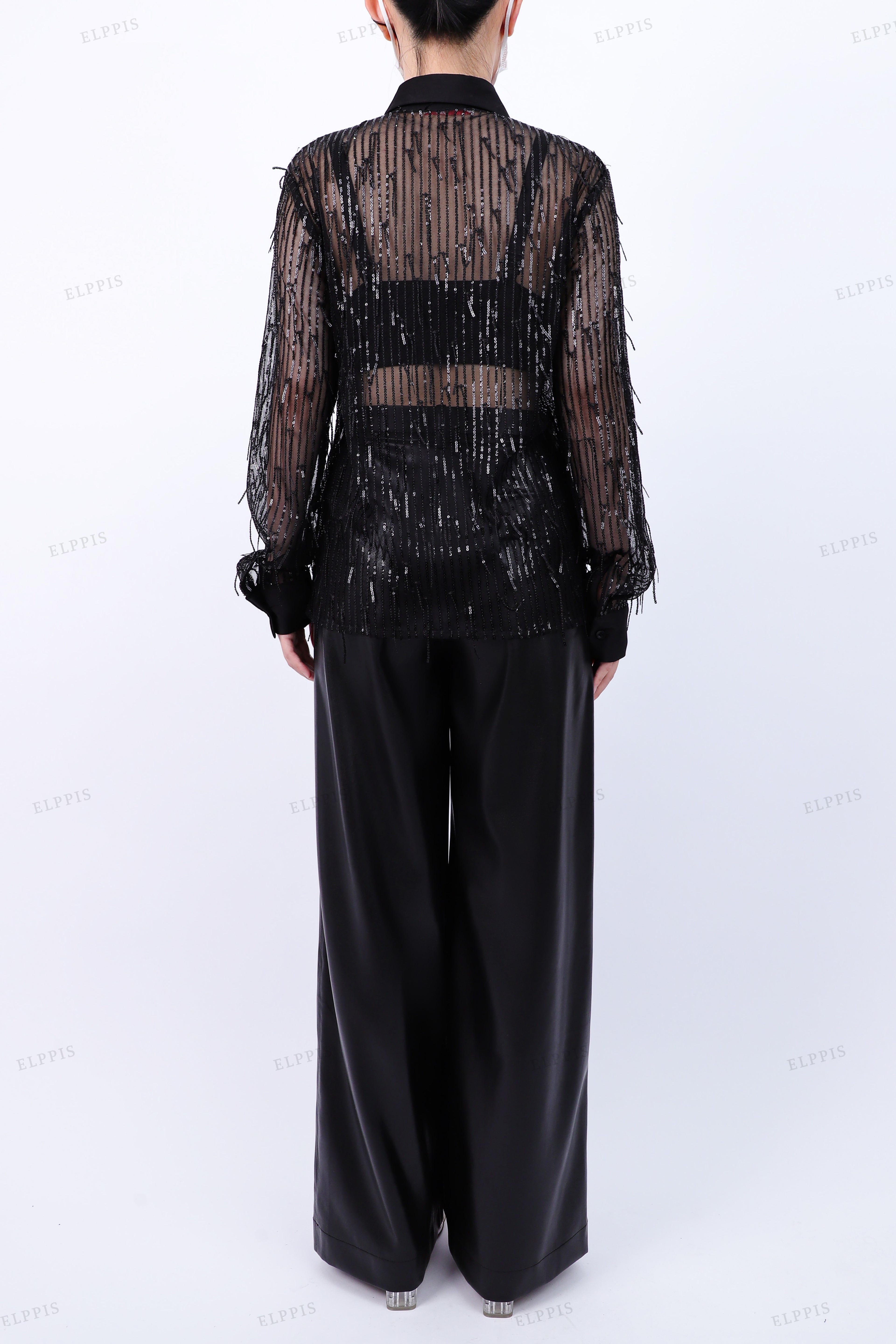 WFWT016 Sequins Blouse Shirt