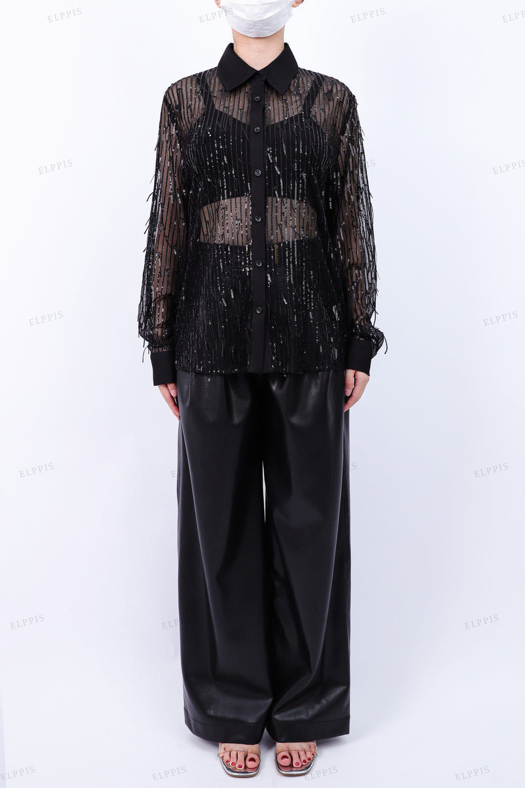 WFWT016 Sequins Blouse Shirt